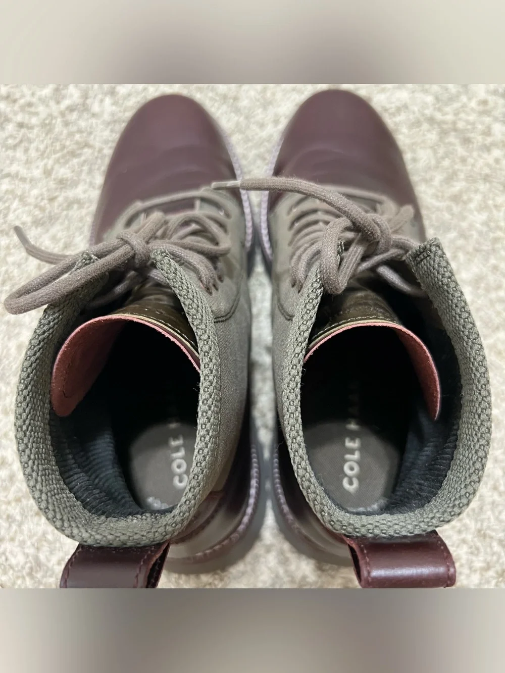 Cole Haan American Classics Plain Toe Boot Bloodstone-Deep Olive Waterproof Sz 9